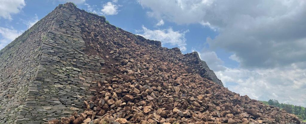 the once well preserved Michoacan pyramid in Ihuatzio, Mexico