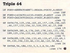 Image of Triple 64 Source Code from the original magazine.